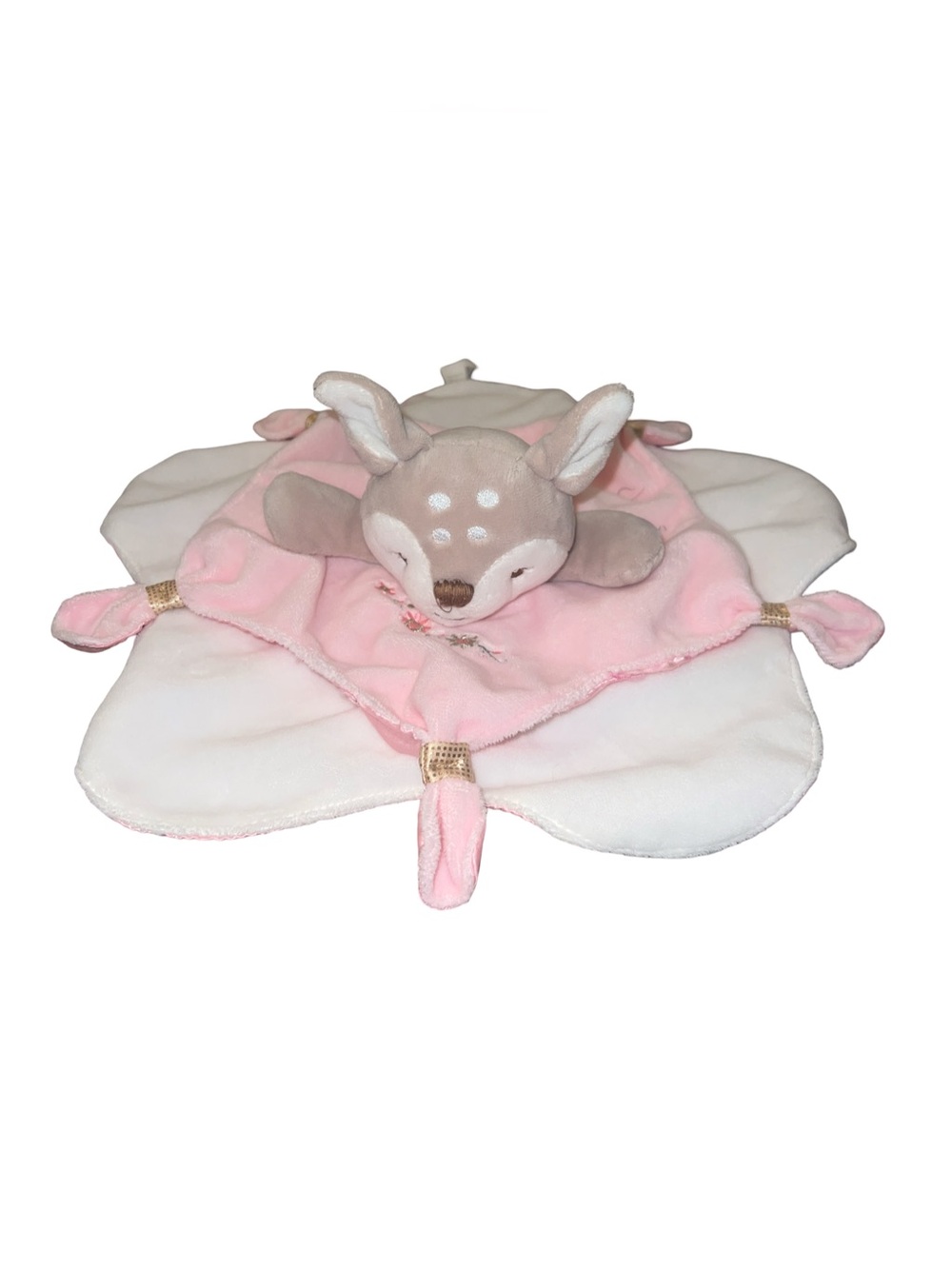 Mary Meyer deer fawn lovey baby security blanket pink Embroidered floral